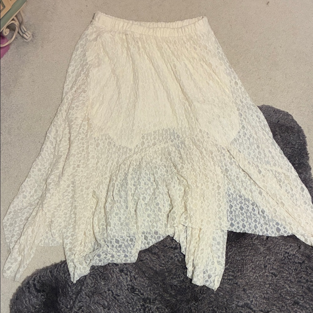 Arizona Jean Company Cream Asymmetrical Skirt